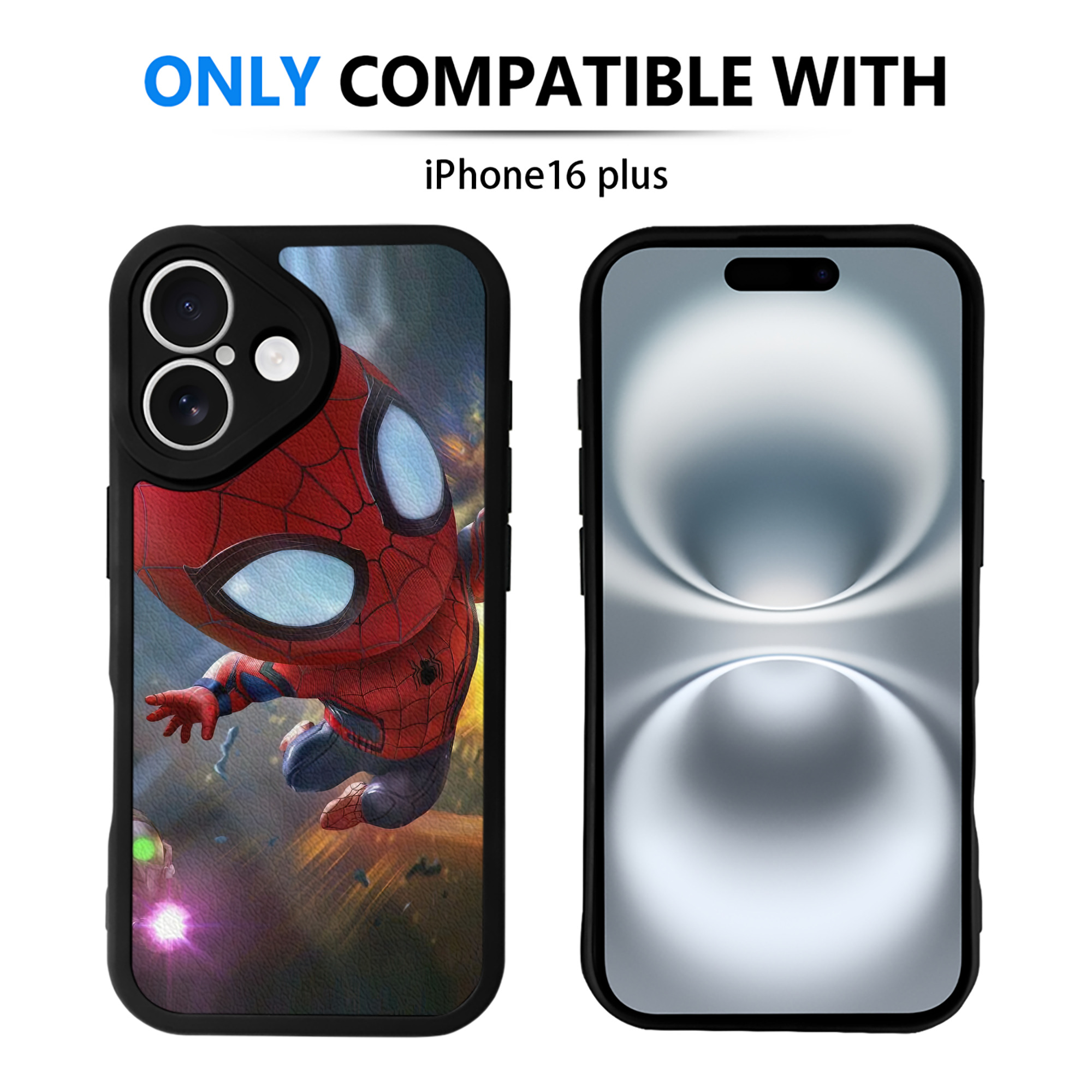 （画像用） Spider Man スパイダーマン 【iPhone 16シリーズ対応】シリコンスマホケース（レザー調） 材質：シリコン